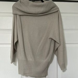 Soft tan long cowl neck Ellen Tracy sweater